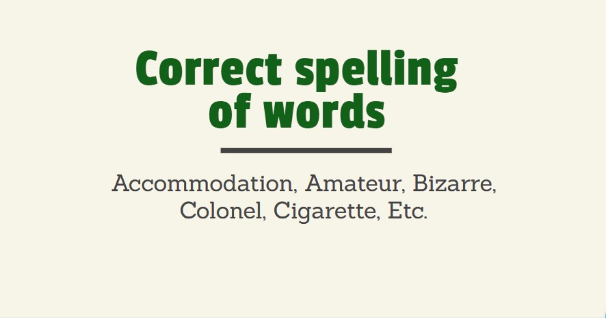 Most commonly misspelled words