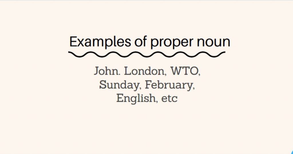 Five 5 Examples Of Proper Noun