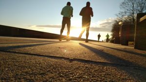 
Jogging and breakfast in order to get good health: