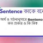 Sentence কাকে বলে Sentence কত প্রকার ও কি কি