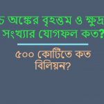 পাঁচ অঙ্কের বৃহত্তম ও ক্ষুদ্রতম সংখ্যার যোগফল কত