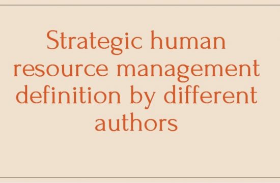 Strategic human resource management definition by different authors