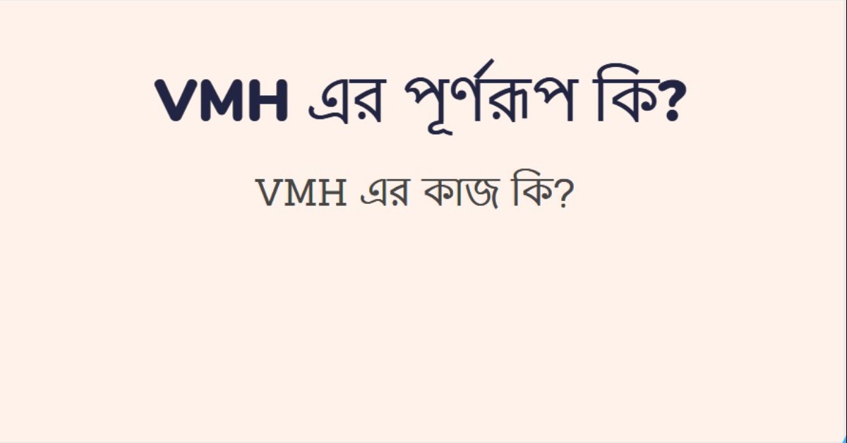 VMH এর পূর্ণরূপ কি? VMH এর কাজ কি?