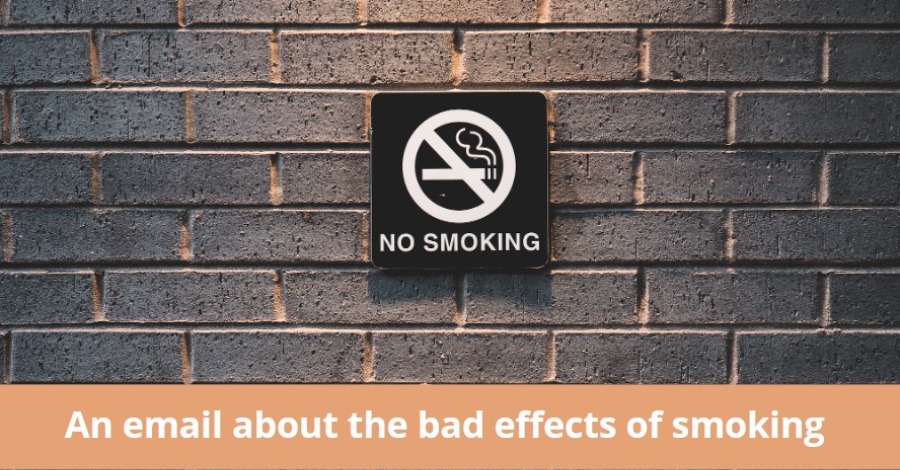 An email about the bad effects of smoking
