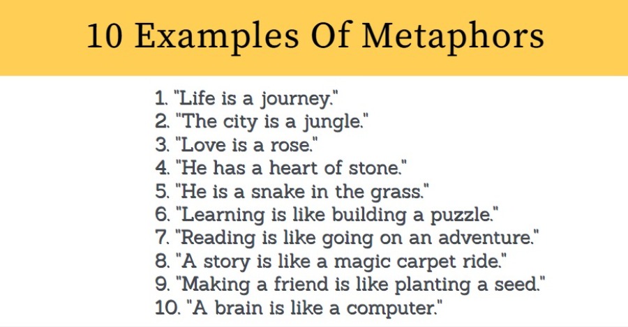 Examples Of Metaphors And Their Meaning