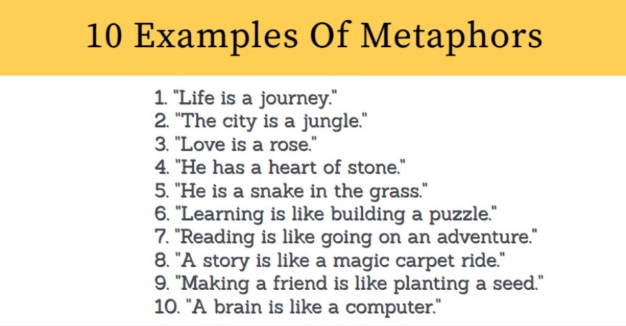 What Are 10 Metaphors