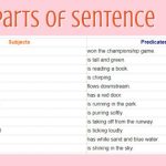 Parts Of Sentence Subject And Predicate